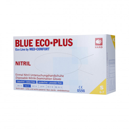 MED COMFORT Blue ECO-PLUS Gants jetables Nitrile, couleur blue, taille S, 100pcs - 1