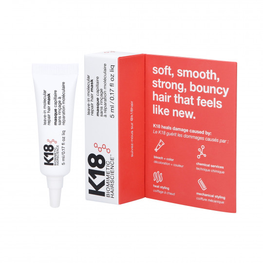 K18 Masque moléculaire reconstructeur pour cheveux sans rinçage 5ml - 1