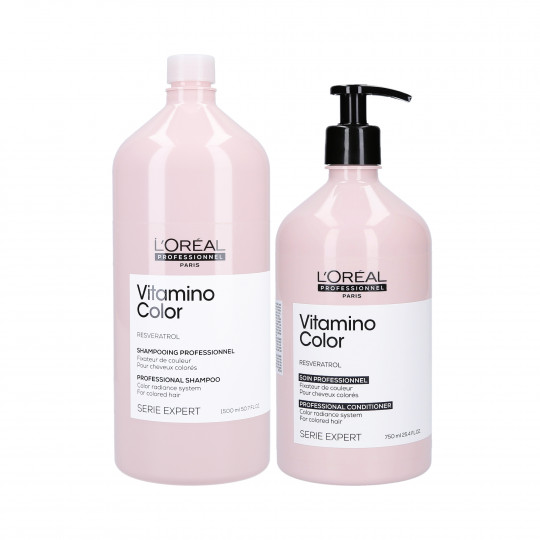 L'OREAL PROFESSIONNEL VITAMINO COLOR Coffret pour cheveux colorés Shampooing 1500ml + Après-shampooing 750ml