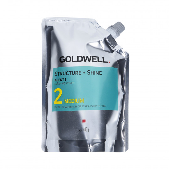 GOLDWELL Structure + Straight Shine Agent 1-2 Medium, Crème capillaire adoucissante pour un lissage permanent 400g
