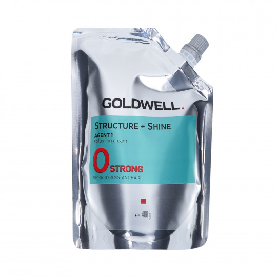 GOLDWELL Structure + Straight Shine Agent 1-0 Strong , Crème capillaire adoucissante pour un lissage permanent 400g - 1