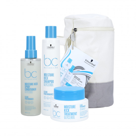 SCHWARZKOPF BONACURE MOISTURE KICK Coffret cosmétique hydratant : shampoing 250 ml + après-shampooing 200 ml + masque 200 ml